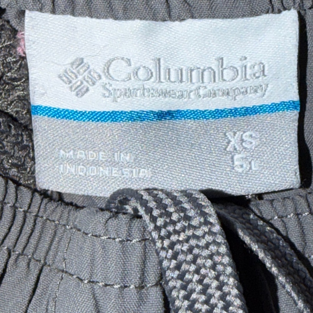 Columbia Gray Elastic Waist Athletic Shorts with Drawstring